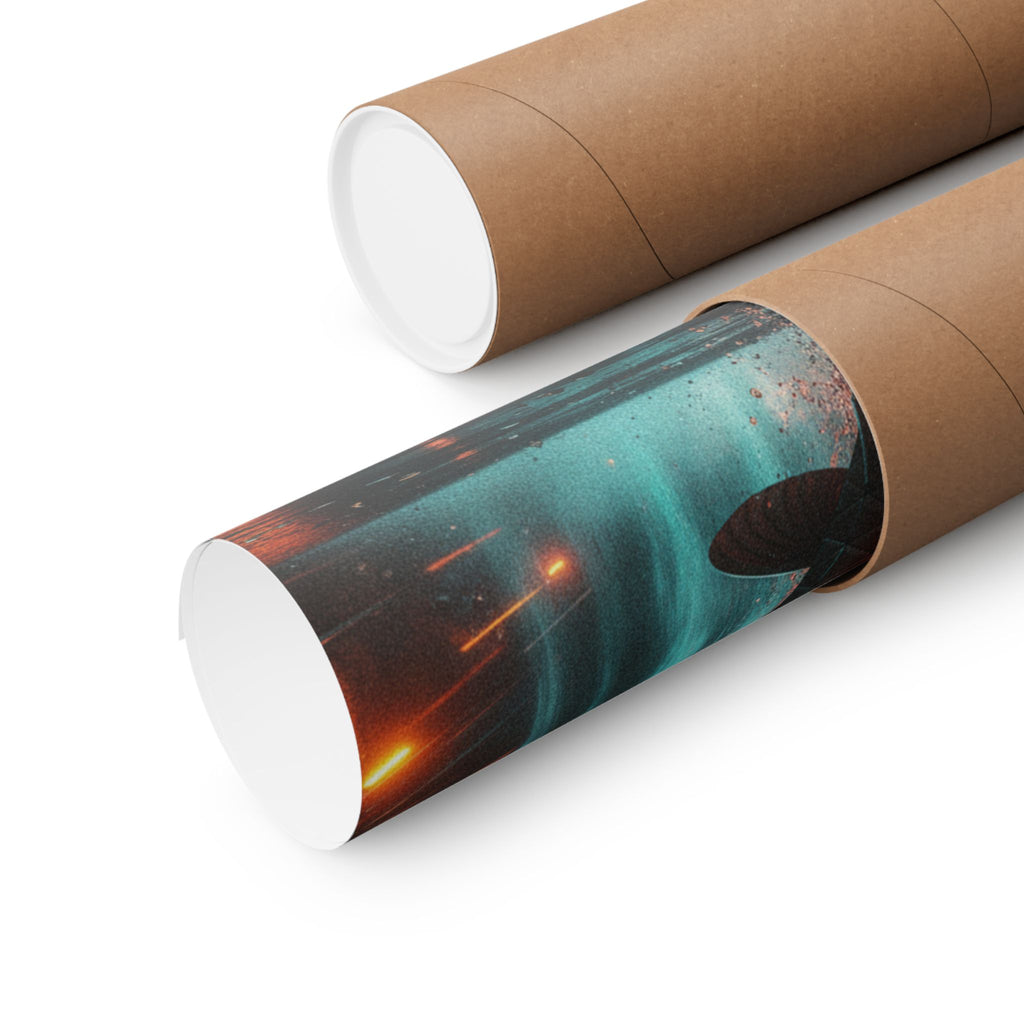 Fast Furious — Red Carp Ascending A Waterfall — Matte Poster