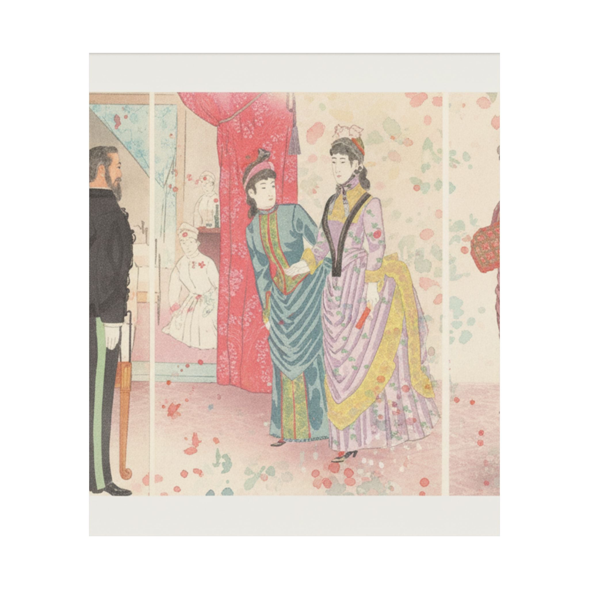 Watercolor — Illustration Of The Empress Visiting A Field Hospital [In Hiroshima] (Yasen Byōi — Matte Poster