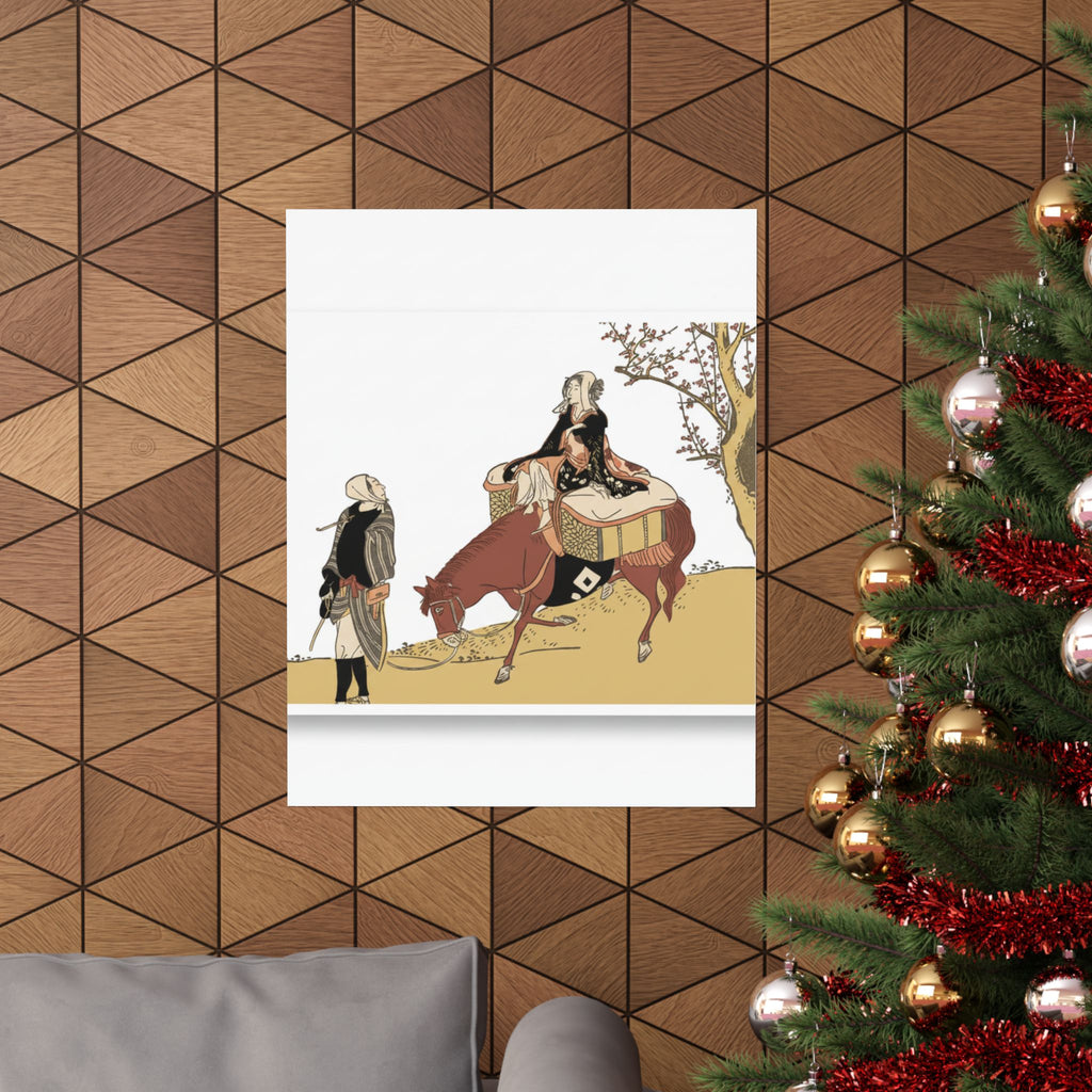 Ecommerce Main — Version Of Legend Of Michizane: Woman Riding Ox Which A Man Is Leading — Matte Poster