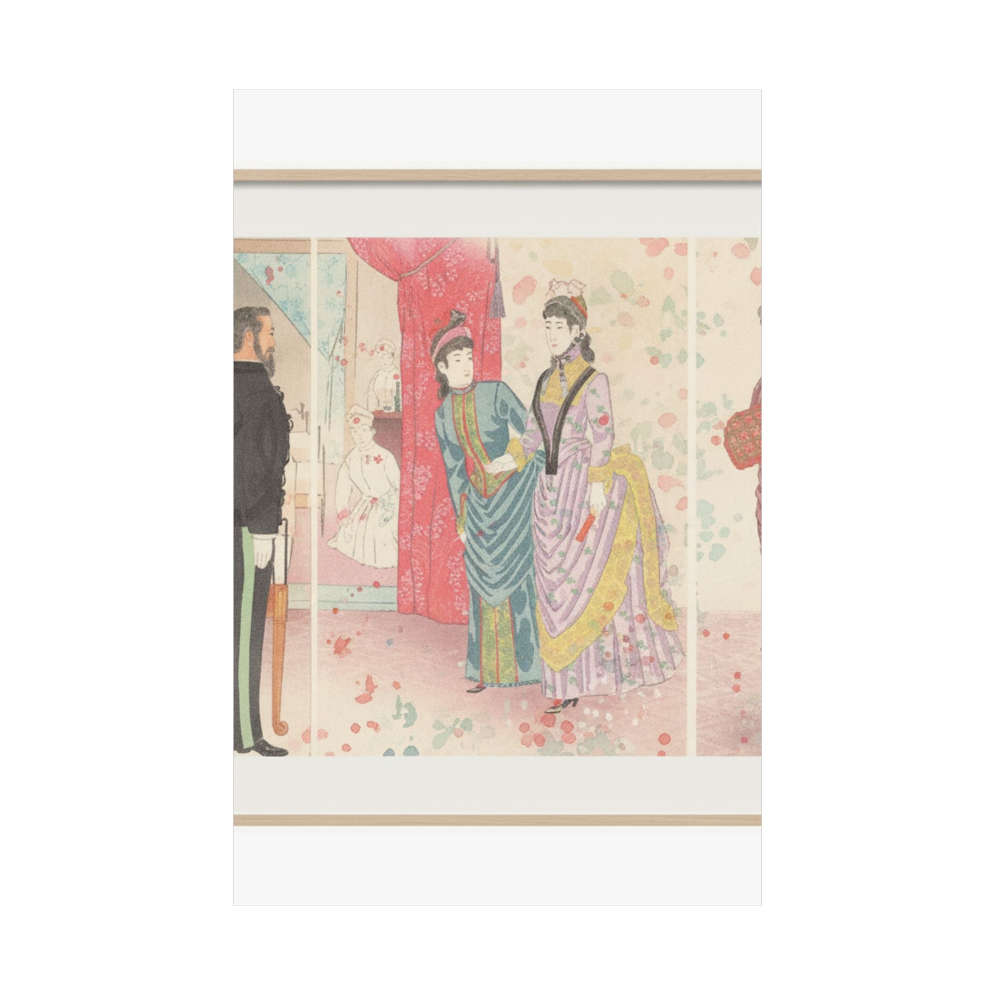 Watercolor — Illustration Of The Empress Visiting A Field Hospital [In Hiroshima] (Yasen Byōi — Matte Poster