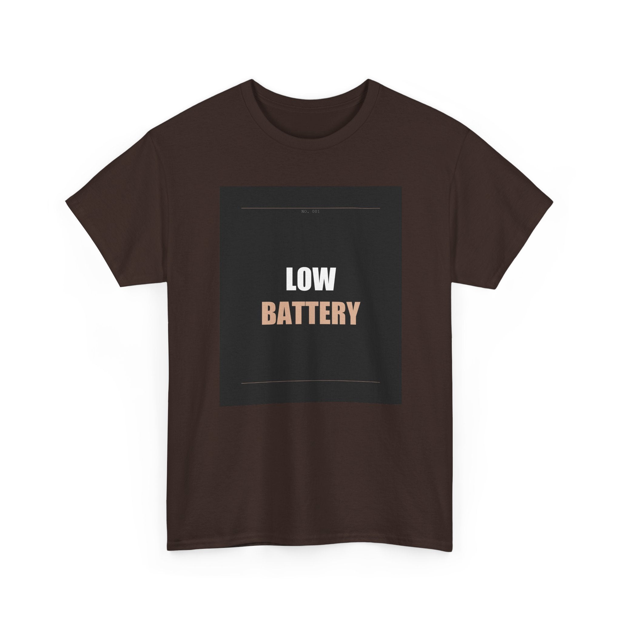 LOW BATTERY Charcoal Slogan Typography Graphic Tee