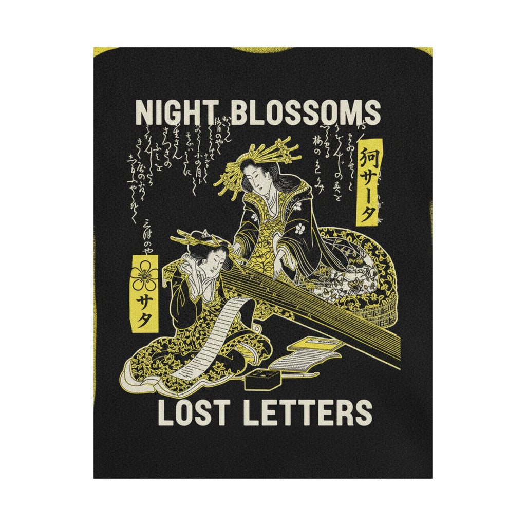 Streetwear Collage — Two Courtesans, One Playing A Koto (Harp) And The Other Reading A Letter — Matte Poster