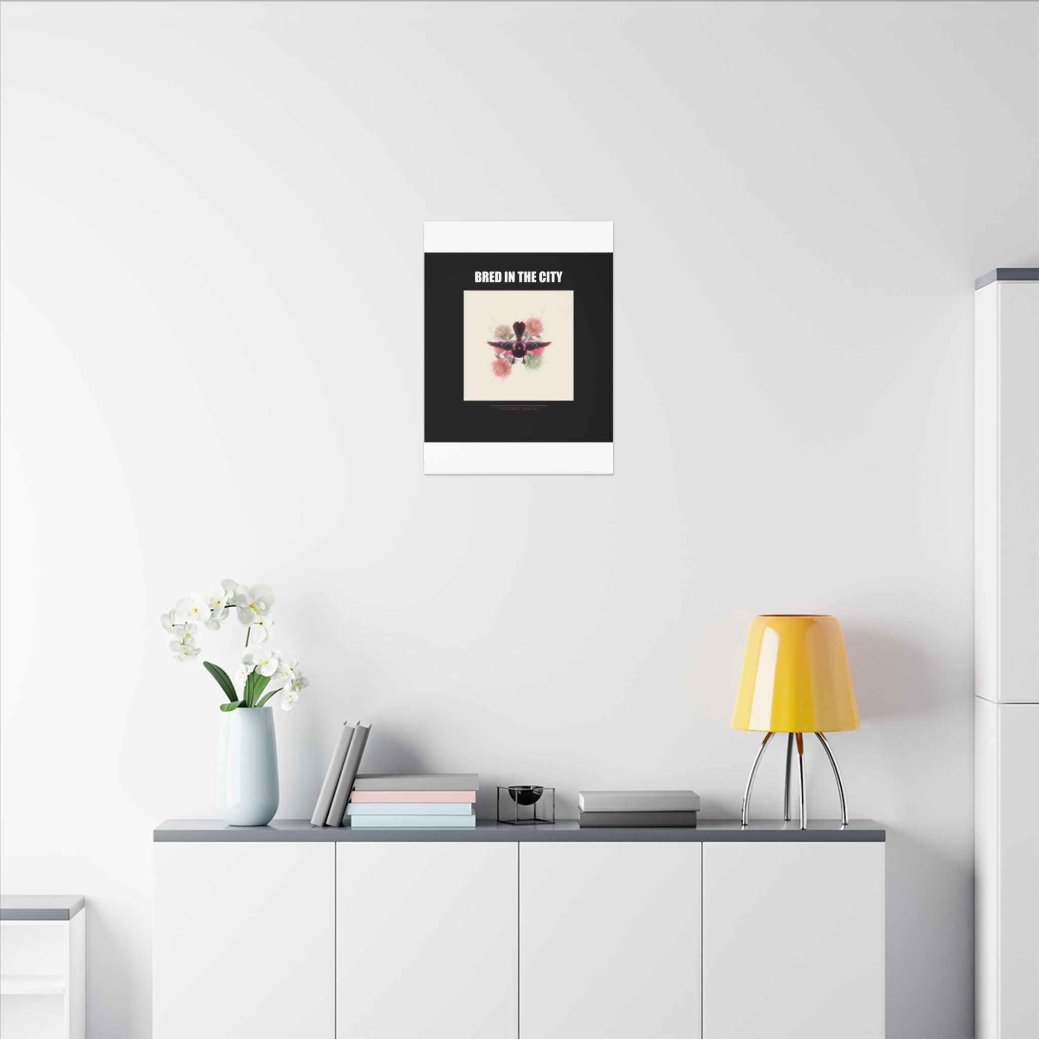 BRED IN THE CITY Flying Bird & Roses Matte Canvas