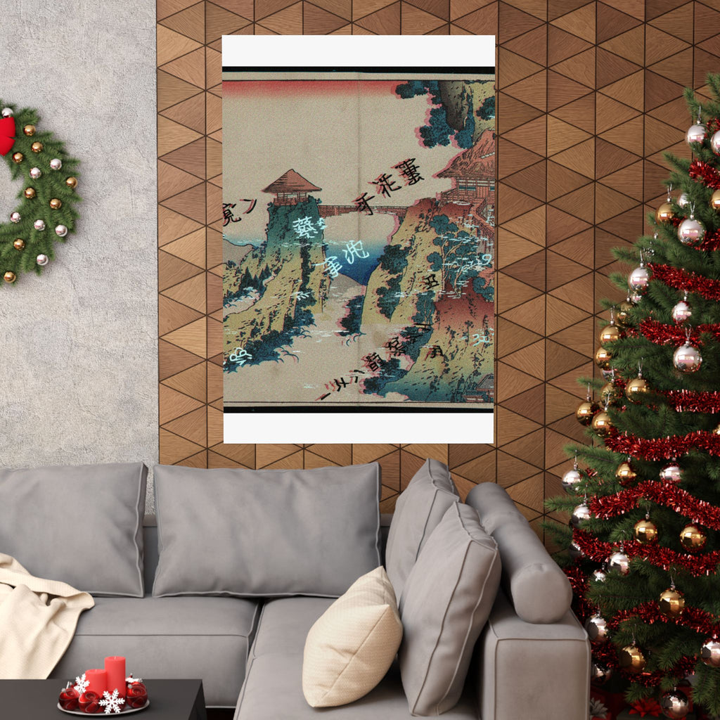 Glitch Culture — The Hanging-Cloud Bridge At Mount Gyōdō Near Ashikaga (Ashikaga Gyōdōzan Kumo No — Matte Poster