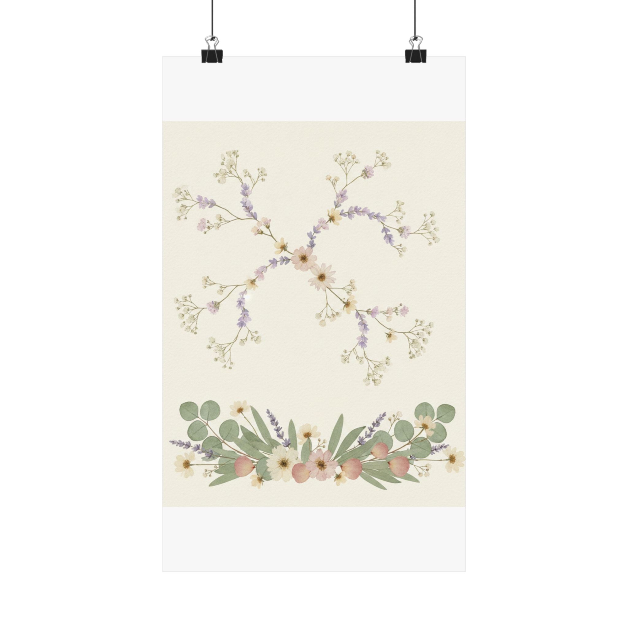 Pressed Lavender & Eucalyptus Garland Matte Poster