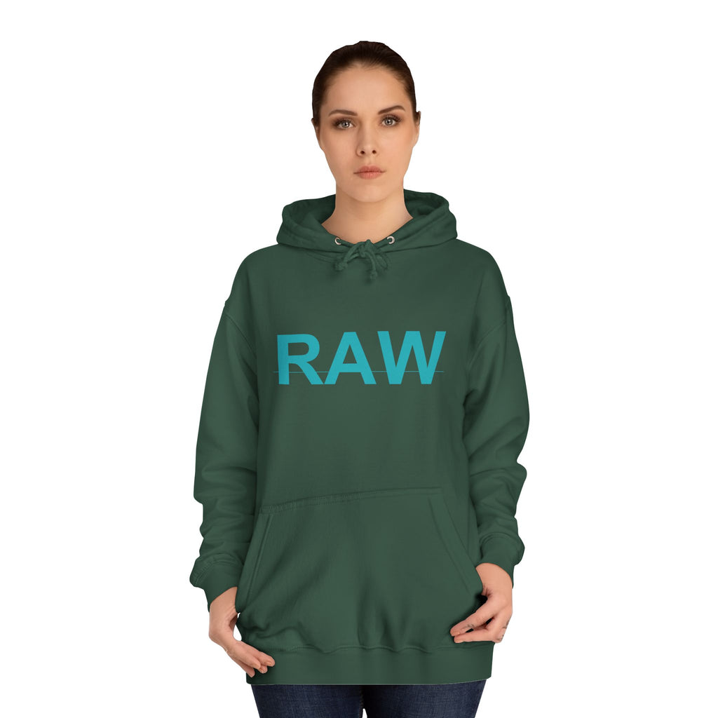 RAW Teal Capital Letter Minimalist Statement Hoodie