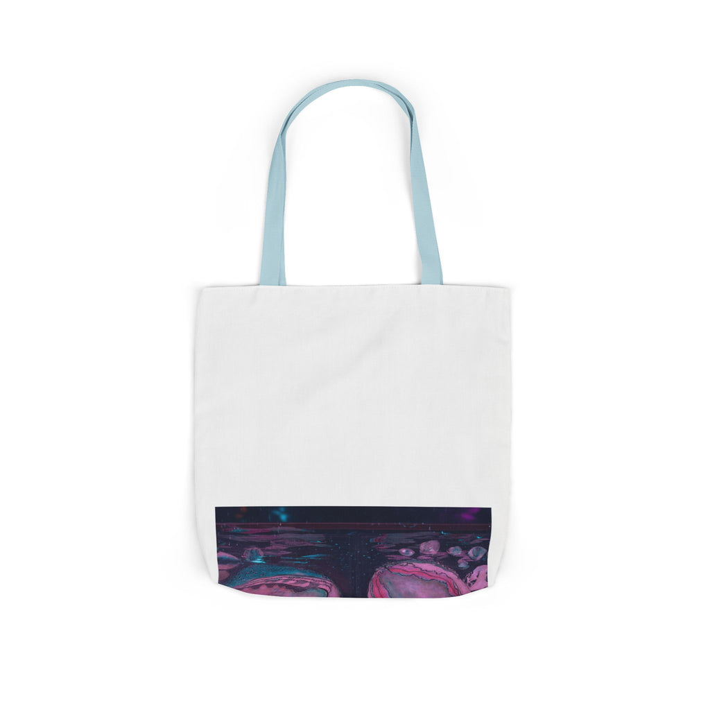 Neon Night Glow Agate Abstract Photo Canvas Tote Bag