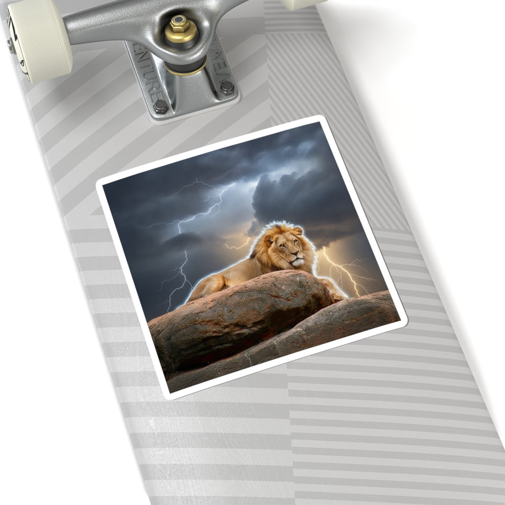 Dramatic Storm — Lion — Kiss-Cut Sticker