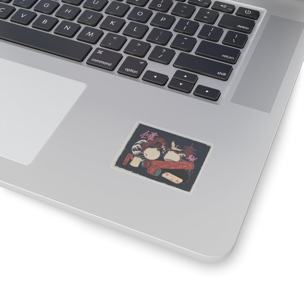 Japanese Street — Spectacles And Telescope With Cases — Kiss-Cut Sticker