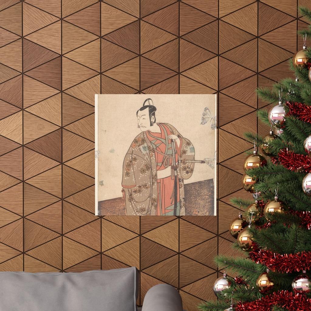Ecommerce Main — The Actor Ichikawa Danjuro V Standing Inside Of A House And In Front Of An Engaw — Matte Poster