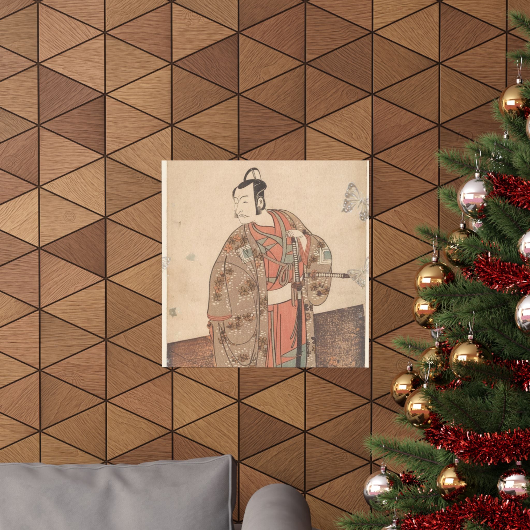 Ecommerce Main — The Actor Ichikawa Danjuro V Standing Inside Of A House And In Front Of An Engaw — Matte Poster