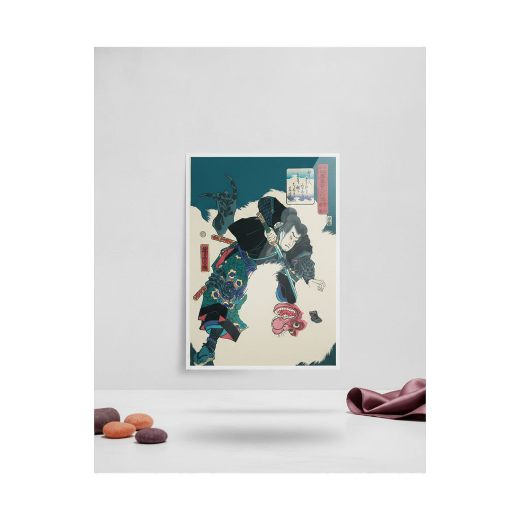 Product Marketing — The Warrior Slaying The Giant White Hihi — Matte Poster