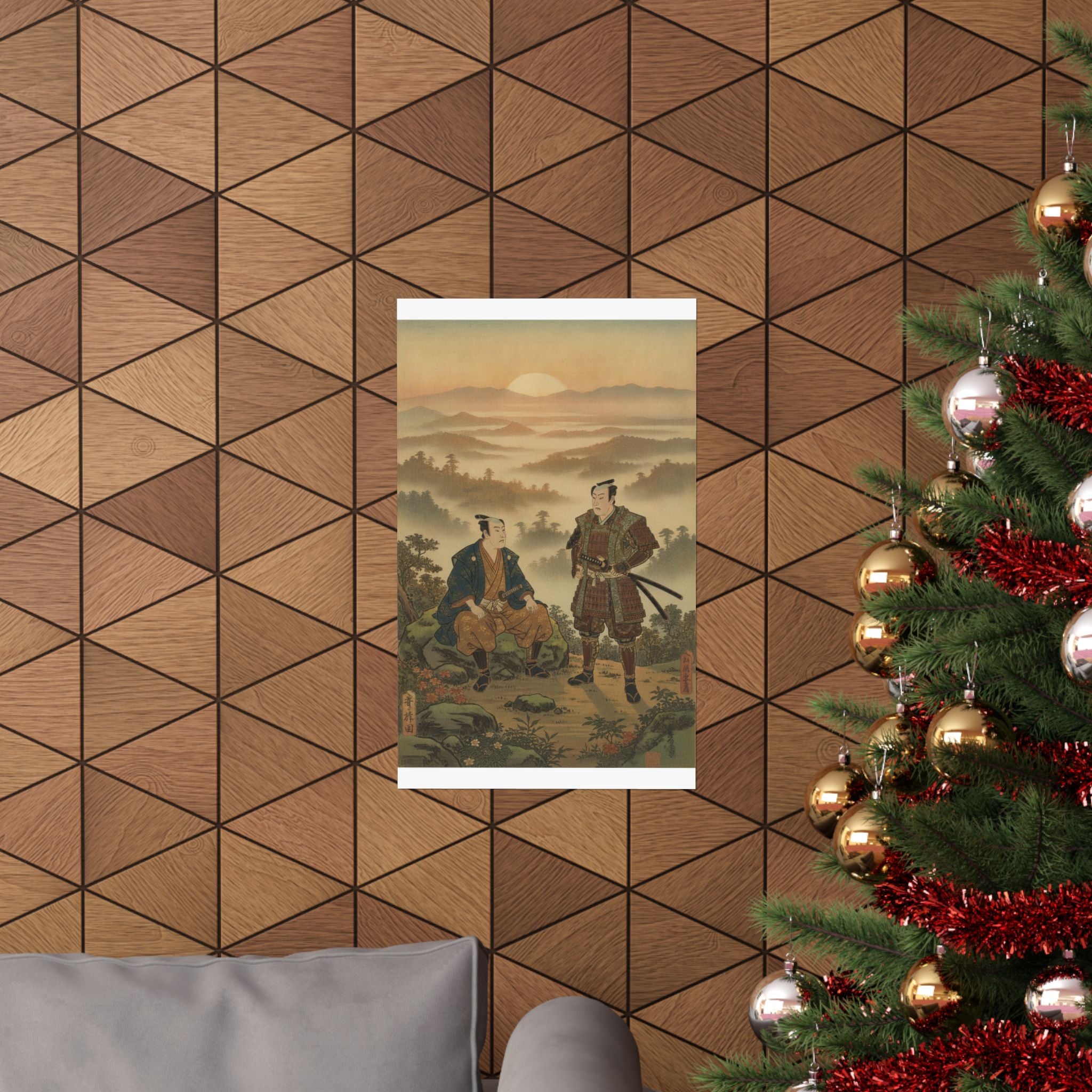 Scenic Nature — A Daimyo Talking To One Of His Retainers — Matte Poster