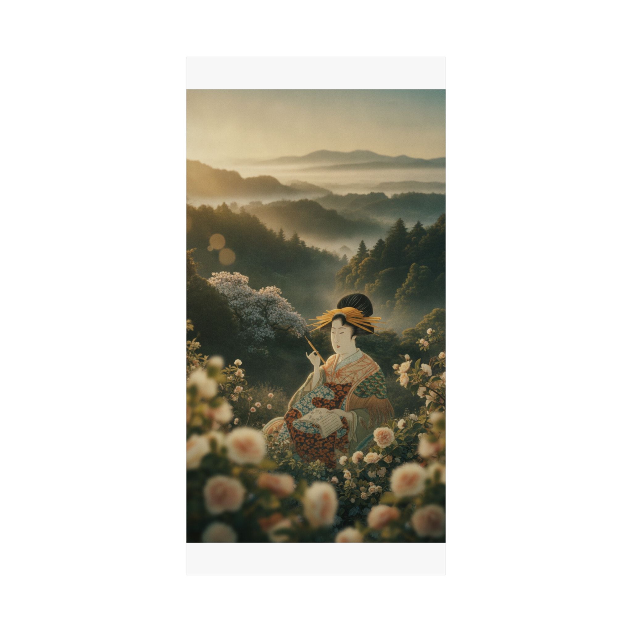 Scenic Nature — Courtesan With Book And Hair-Pin — Matte Poster