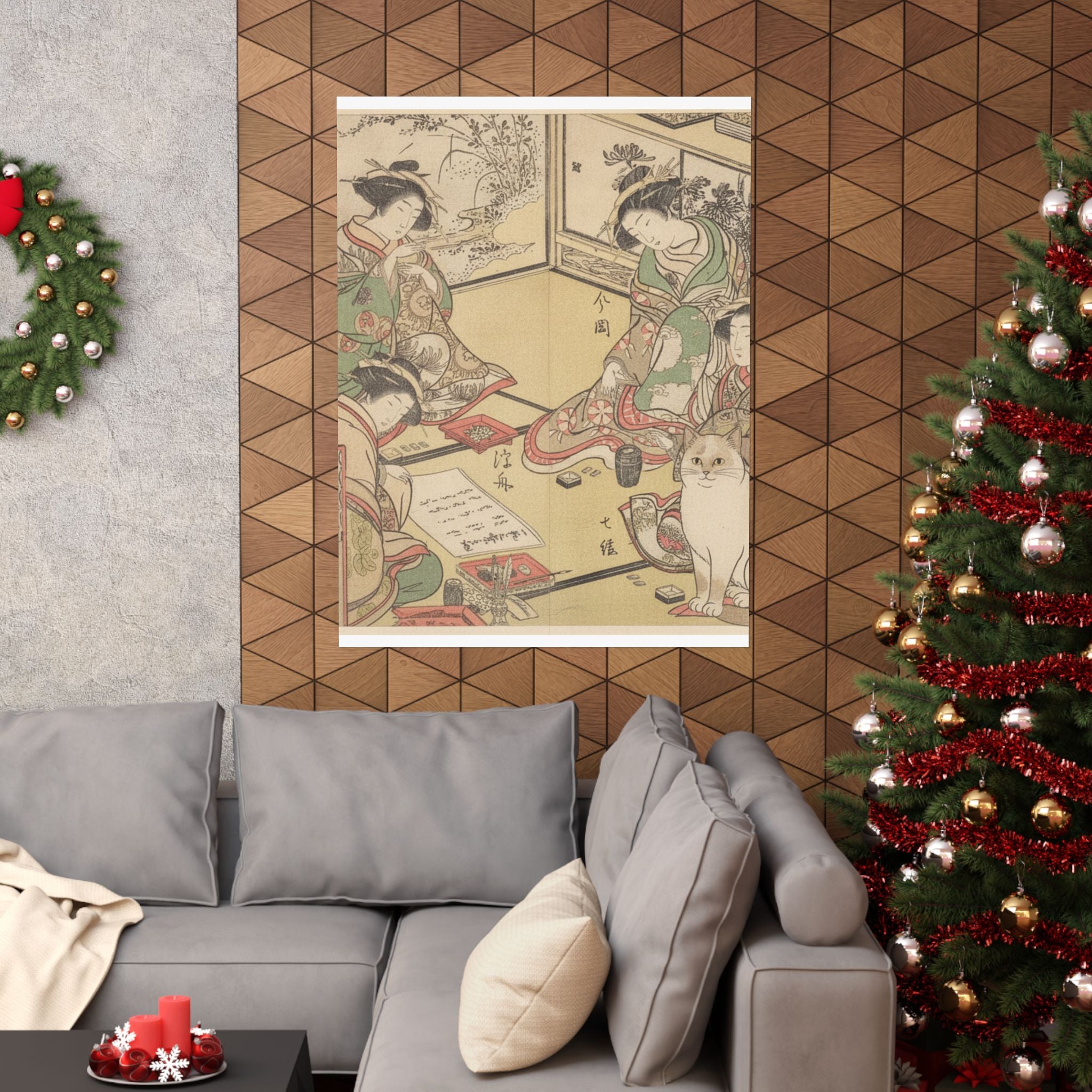 Botanical — Four Oiran Of The House Called Kadokana-Ya Playing The Game Of Ko-Awase (Incense — Matte Poster