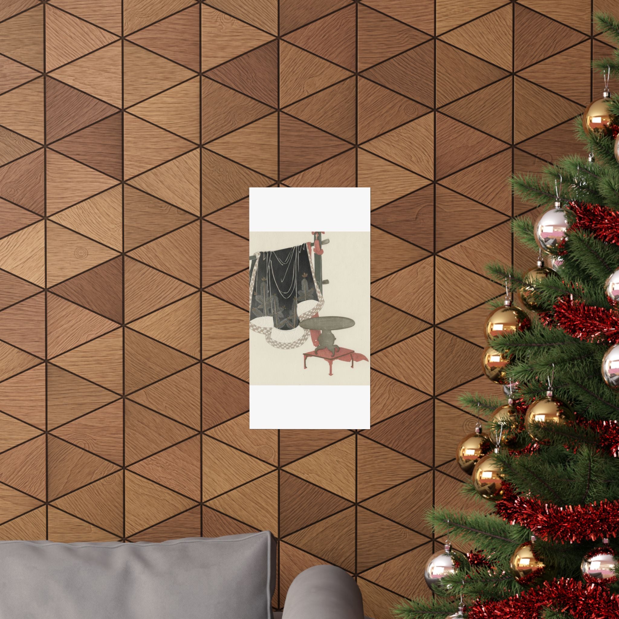 Botanical — Flower Vase With Stand; Dress Hanging On A Clothesrack — Matte Poster