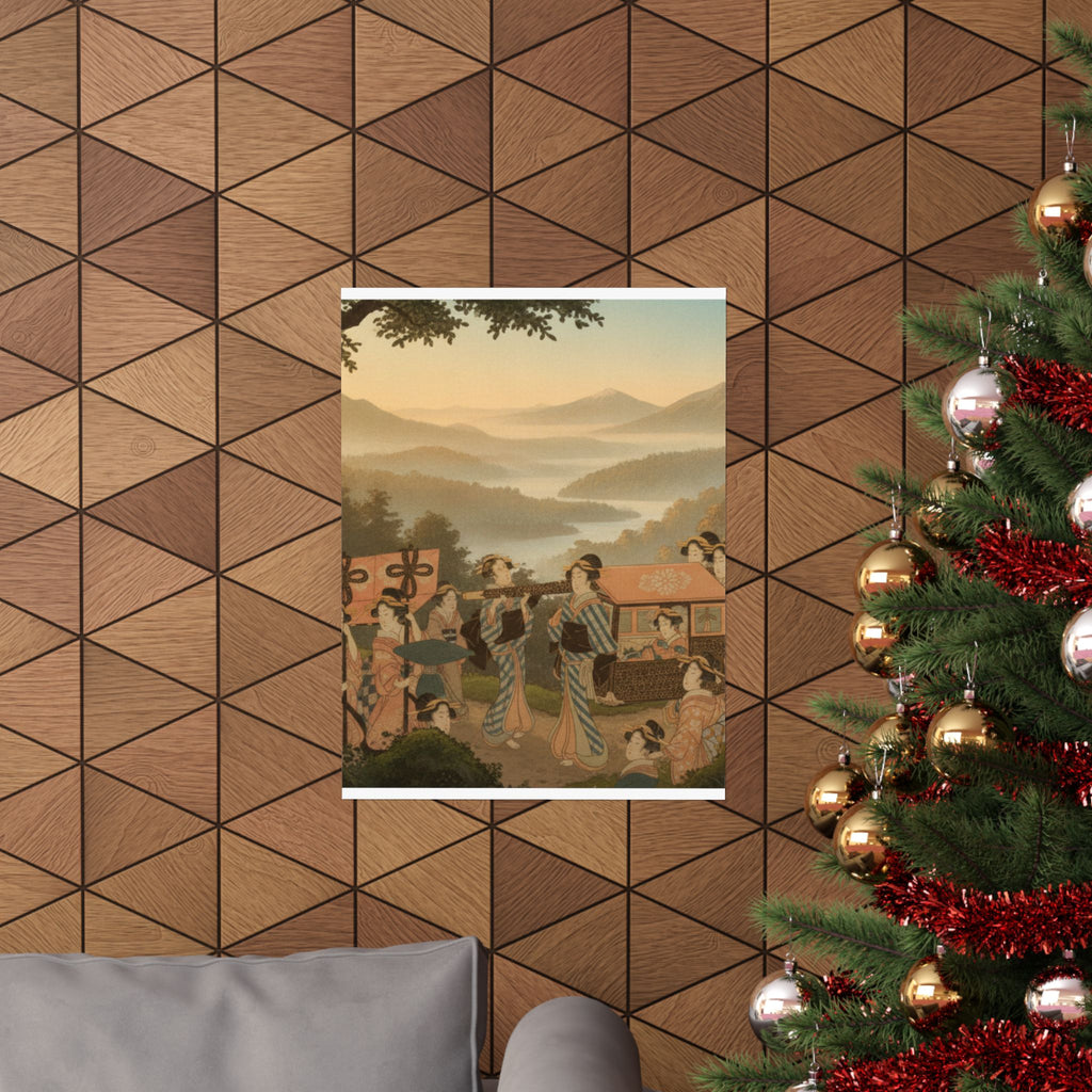 Scenic Nature — Promenade Of Famous Beauty Escorted By Many Female Attendants — Matte Poster