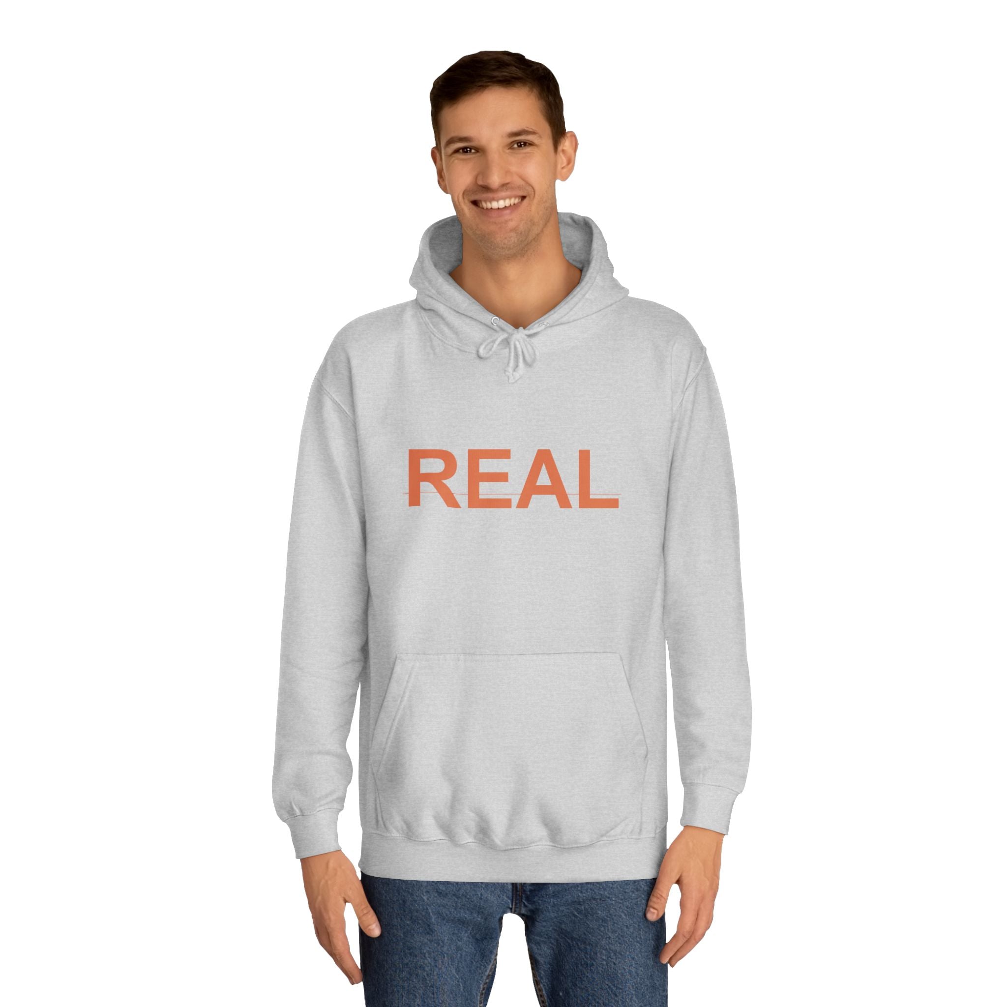 REAL Bold Burnt-Orange Minimal Typography Hoodie