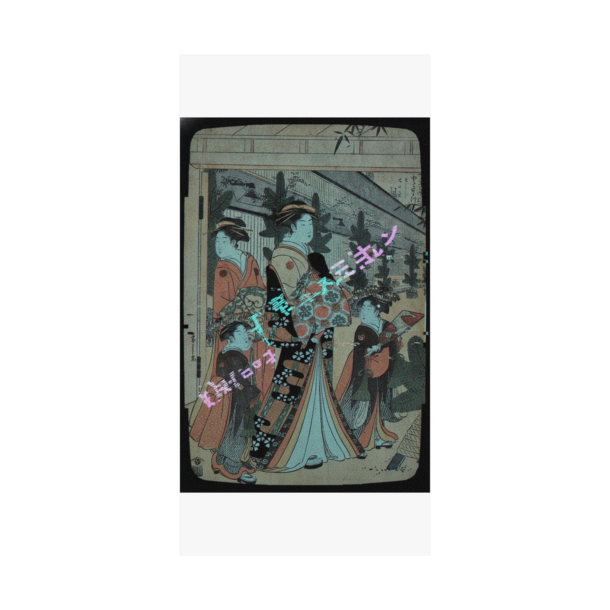 Glitch Culture — Two Oiran With Two Female Attendants In The Yoshiwara — Matte Poster