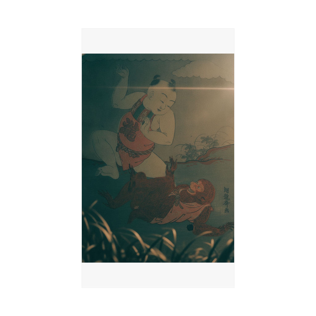Cinematic — Boy And Monkey Playing — Matte Poster