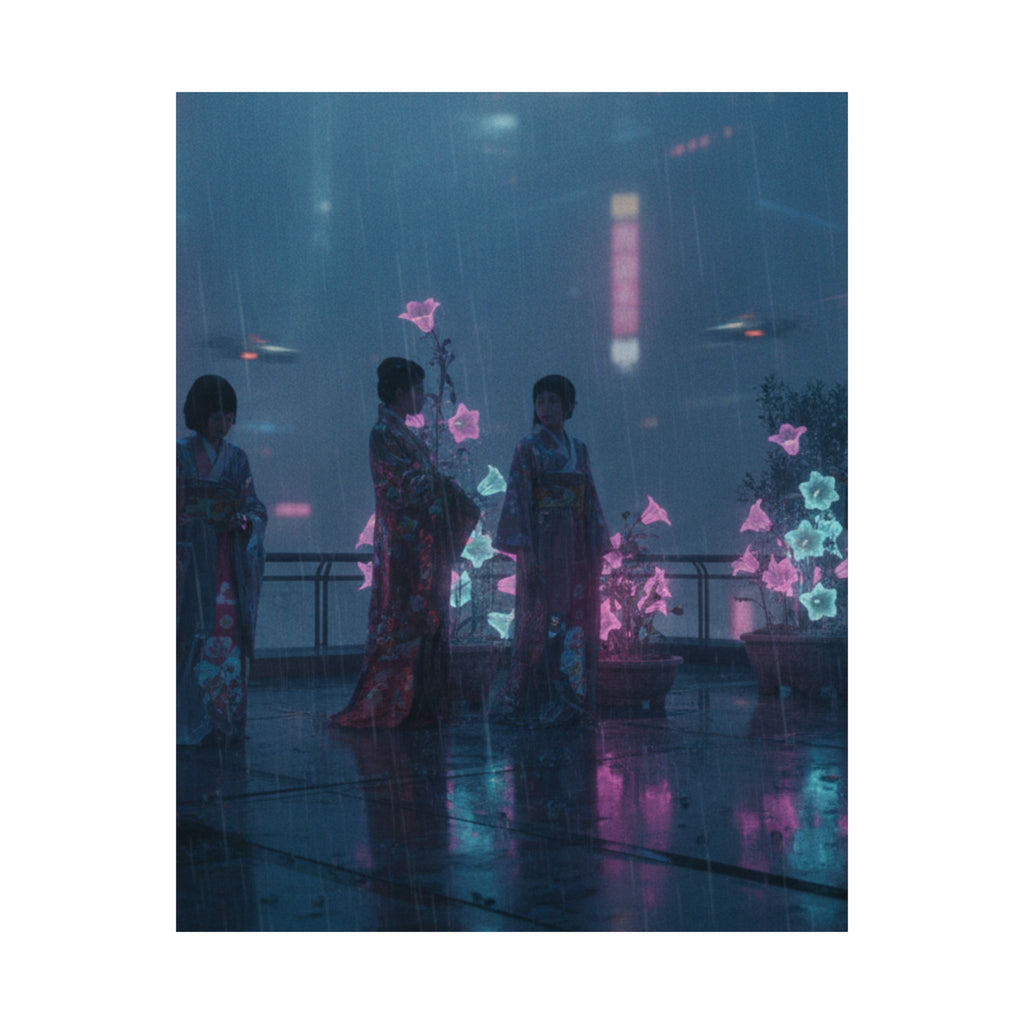 Neon Noir — Bellflowers (Asagao), From The Series Genji In Fashionable Modern Guise (Fūryū Y — Matte Poster