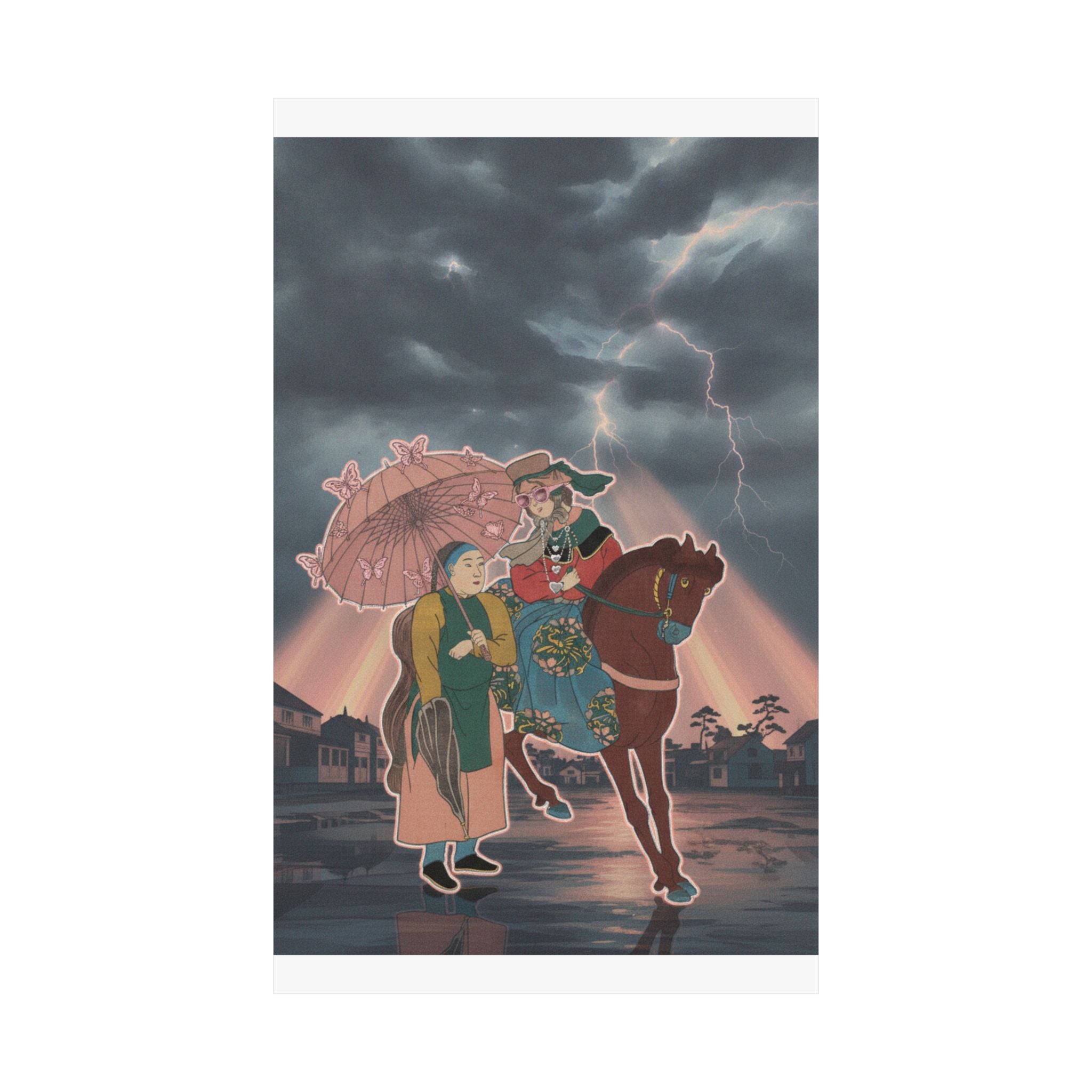 Dramatic Storm — An English Woman With A Chinese Servant In The Foreign District, From The Series — Matte Poster