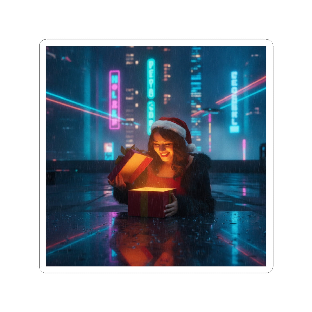 Neon Noir — Person — Kiss-Cut Sticker