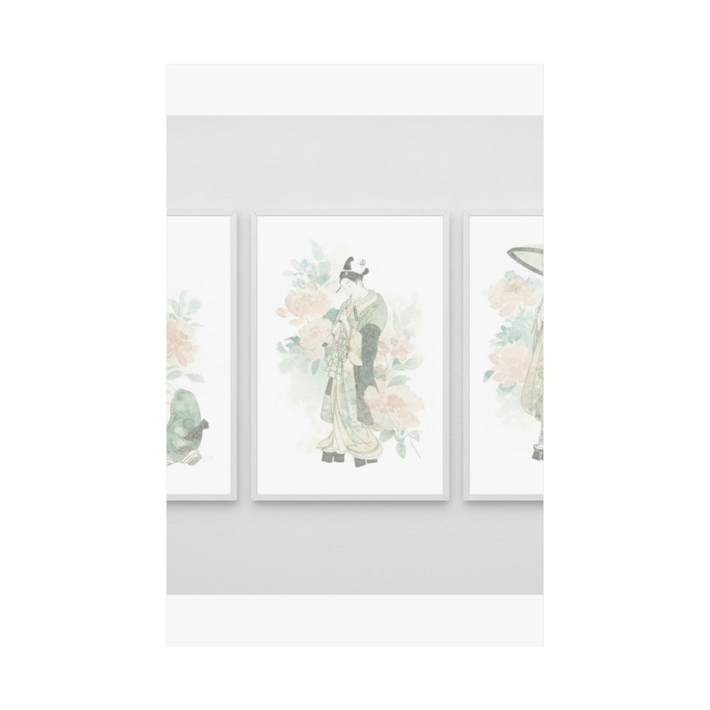 Watercolor — Tripytych Of Young Men — Matte Poster