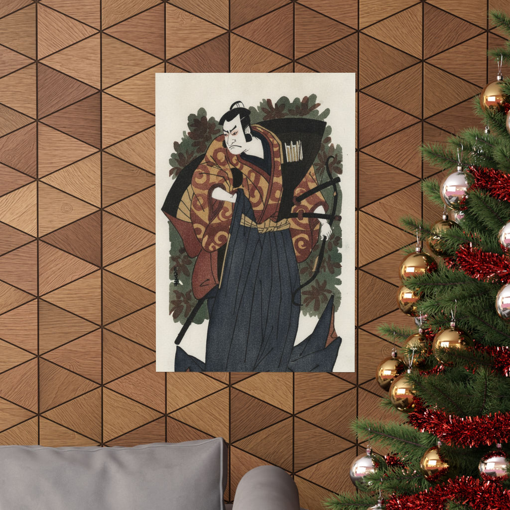 Watercolor — The First Nakamura Nakazo As A Man Of High Rank Attired In Naga-Bakama — Matte Poster