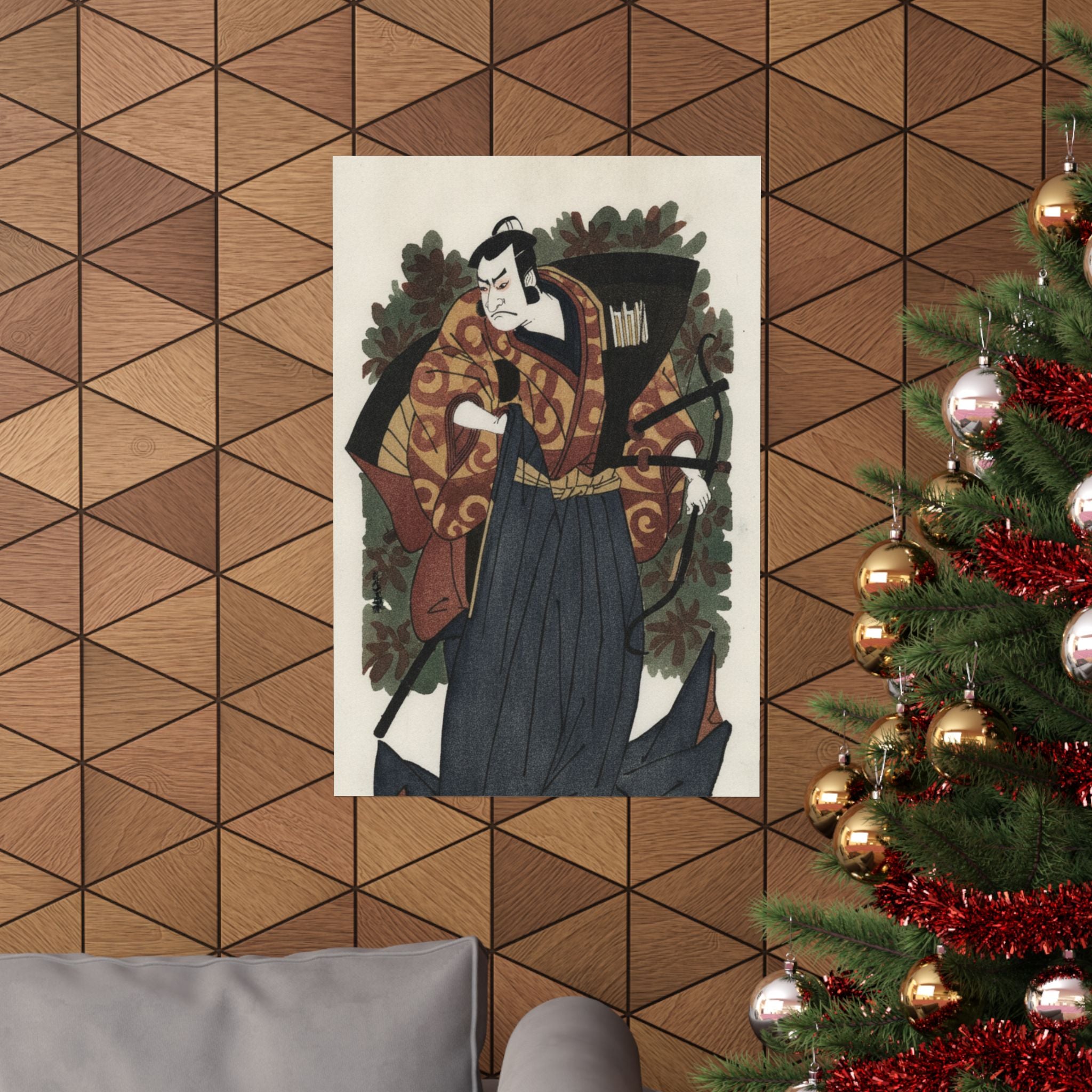 Watercolor — The First Nakamura Nakazo As A Man Of High Rank Attired In Naga-Bakama — Matte Poster