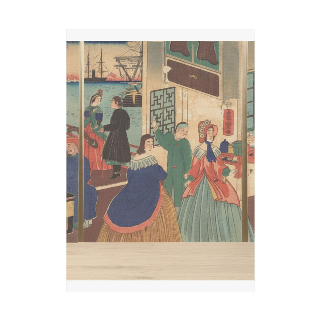 Product Marketing — People Of The Five Nations Drinking And Eating (Gokakoku Jinbutsu Dontaku No Zu) — Matte Poster