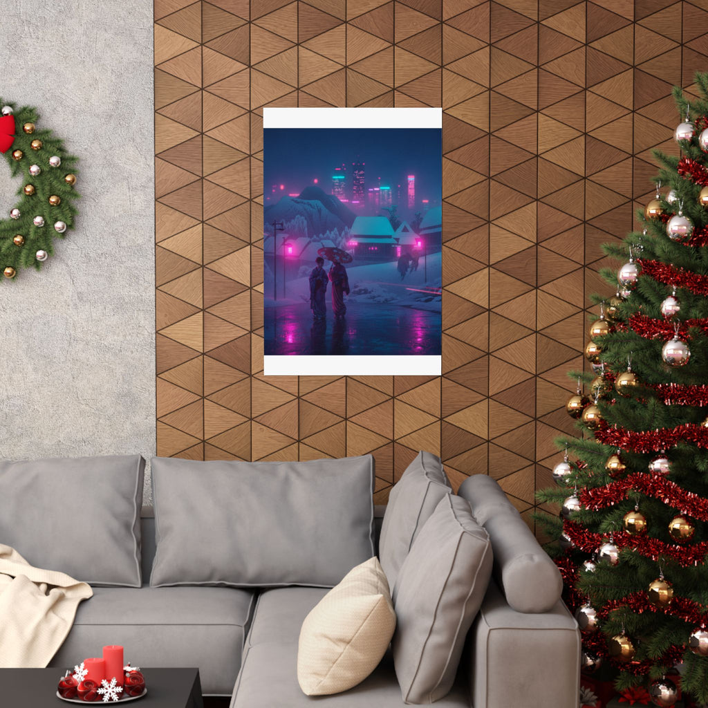 Neon Noir — Evening Snow — Matte Poster