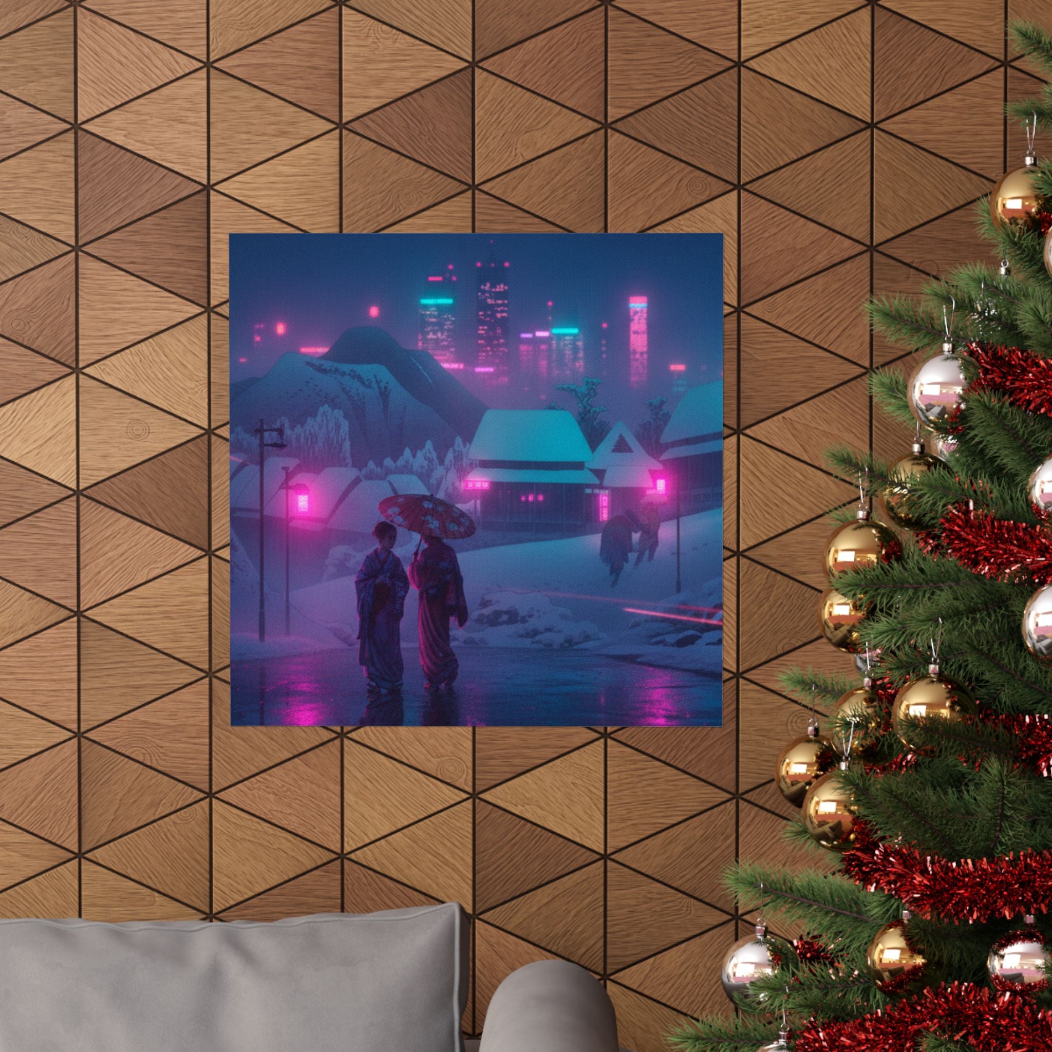 Neon Noir — Evening Snow — Matte Poster