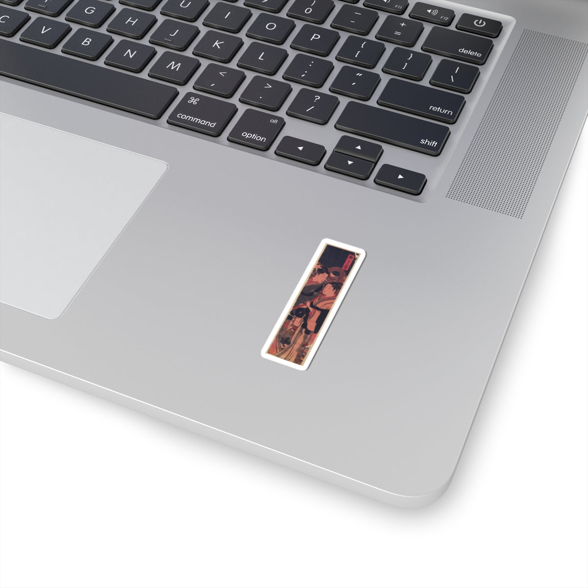 Japanese Street — Two Men, One Playing A Flute — Kiss-Cut Sticker