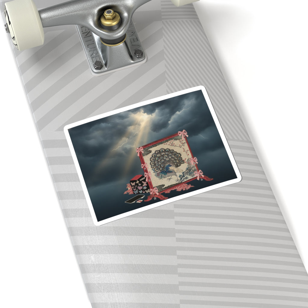 Dramatic Storm — Screen And Lady'S Work-Box — Kiss-Cut Sticker