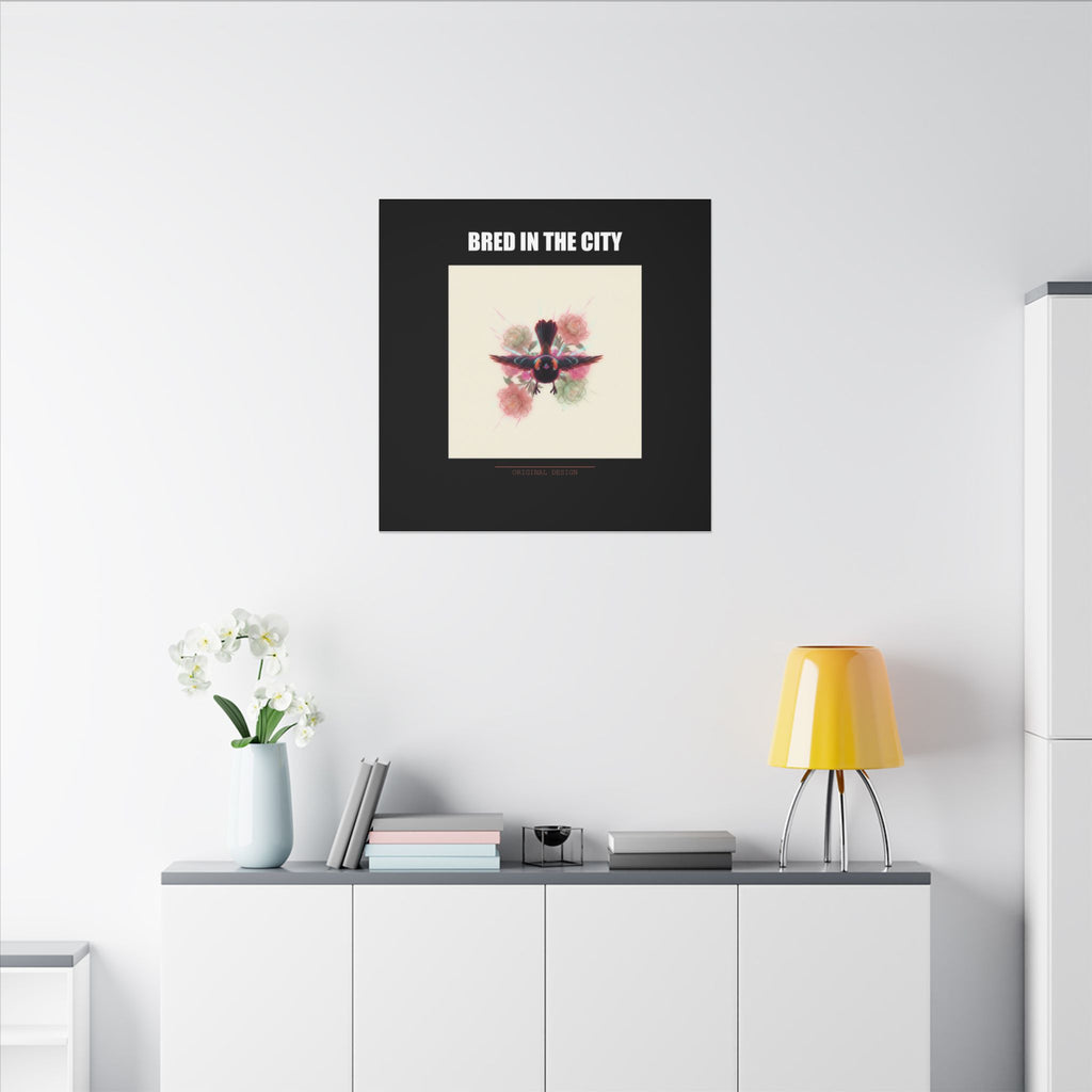 BRED IN THE CITY Flying Bird & Roses Matte Canvas