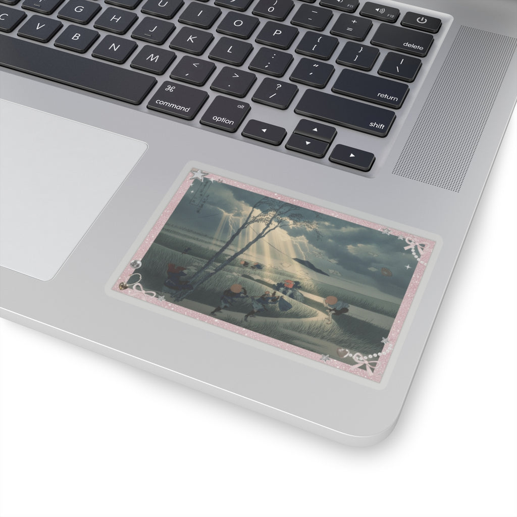 Dramatic Storm — Ejiri In Suruga Province (Sunshū Ejiri), From The Series Thirty-Six Views Of Mou — Kiss-Cut Sticker