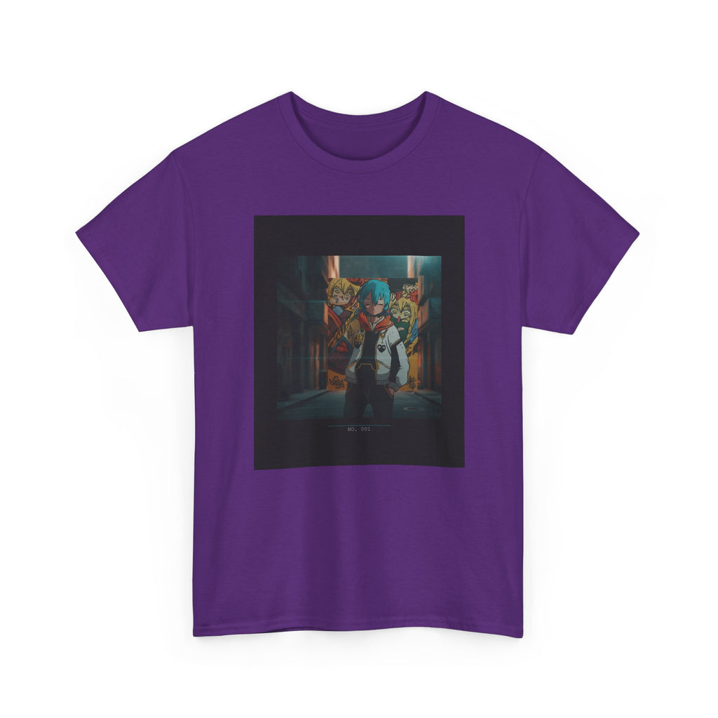 Blue-Haired Anime Kid Graffiti Alley No.001 Graphic Tee