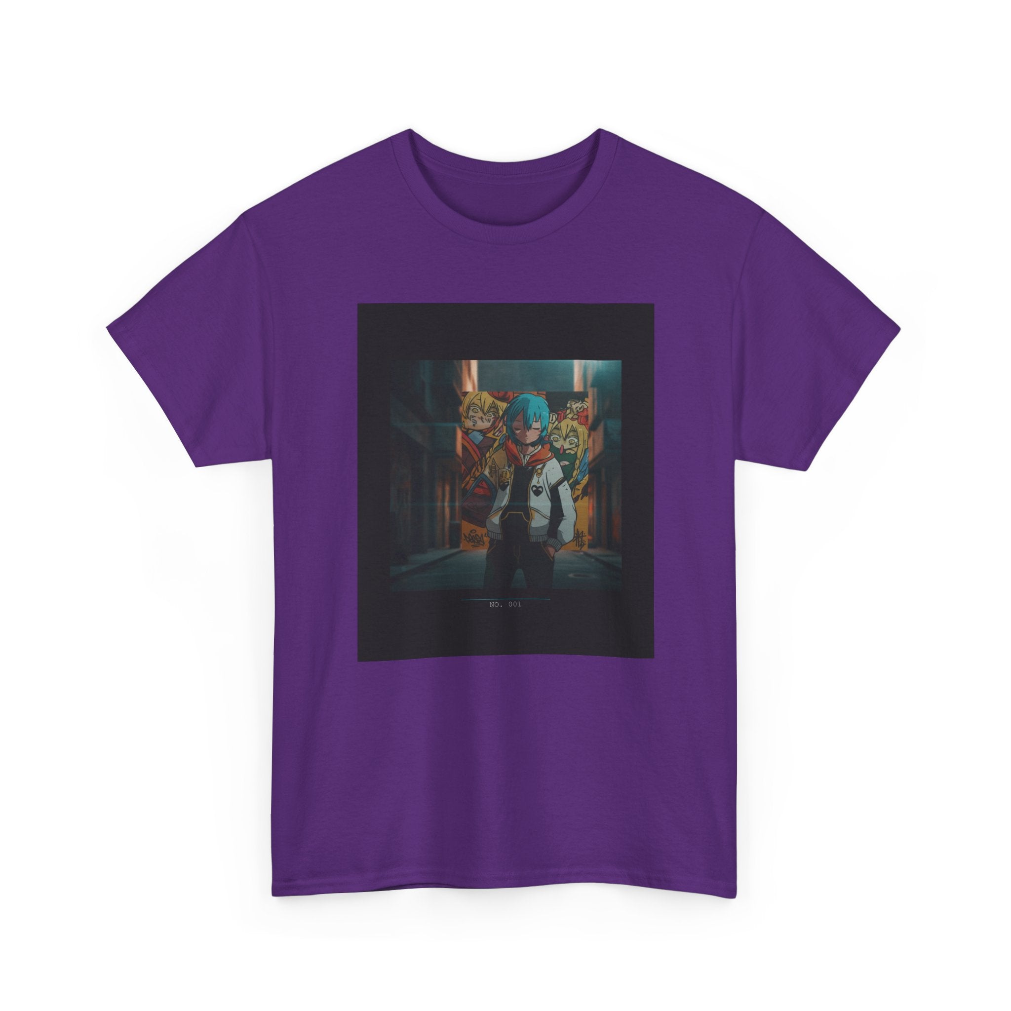 Blue-Haired Anime Kid Graffiti Alley No.001 Graphic Tee