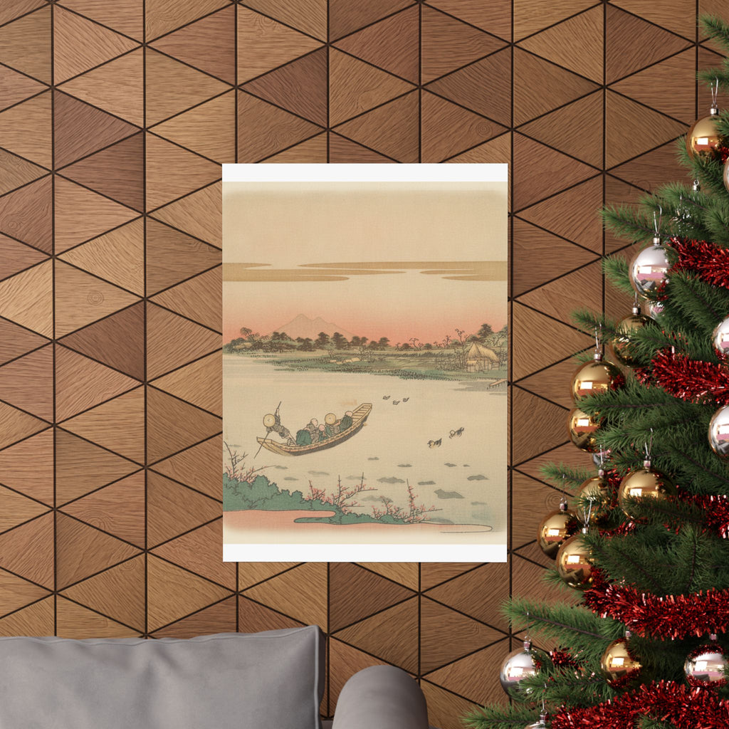Southern Sunset — Boat Ferrying Across River — Matte Poster