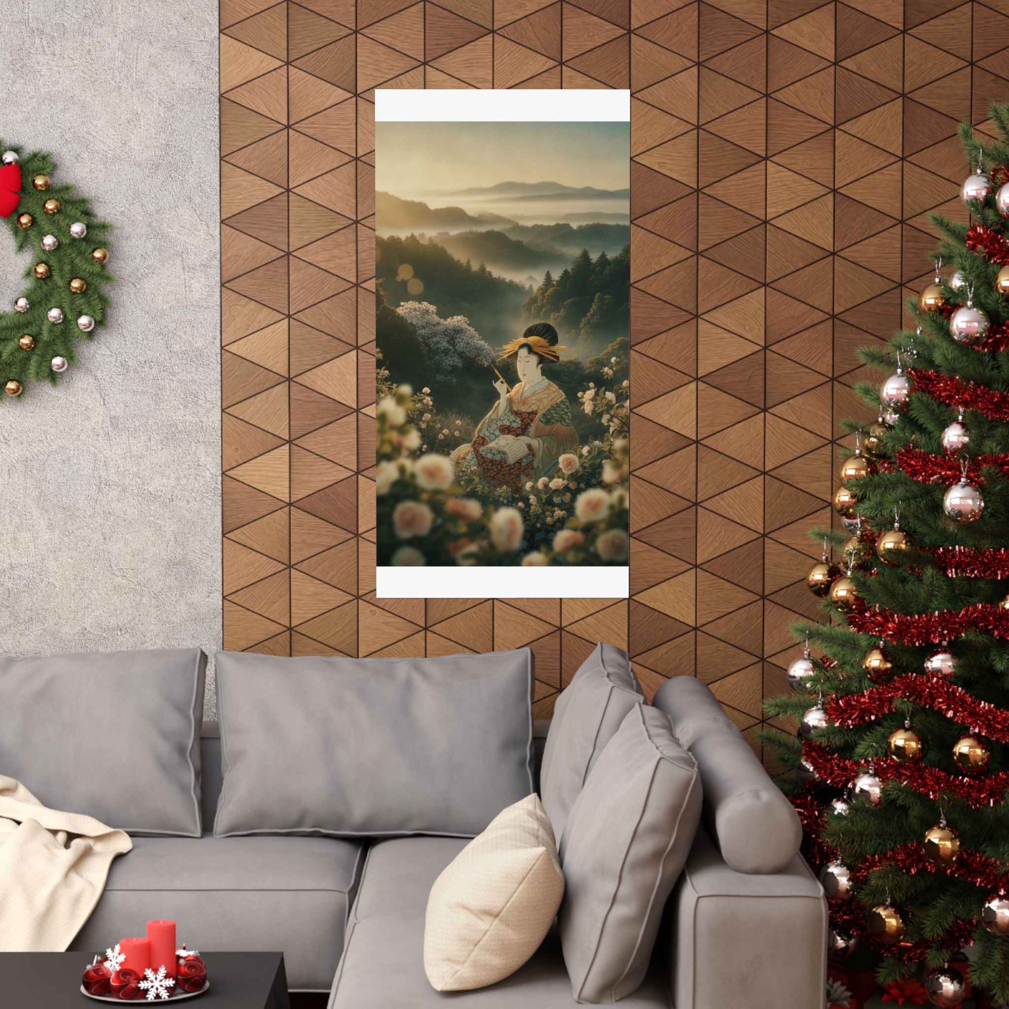 Scenic Nature — Courtesan With Book And Hair-Pin — Matte Poster
