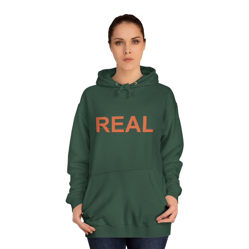 REAL Bold Burnt-Orange Minimal Typography Hoodie