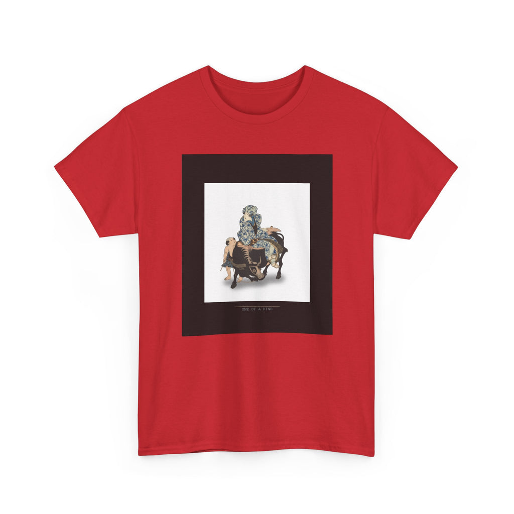 CITY NEVER SLEEPS | Roshungi (Chinese, Lu Zhunyi) As A Woman With A Pipe Riding On A Buffalo Graphic Tee — Graphic Tee