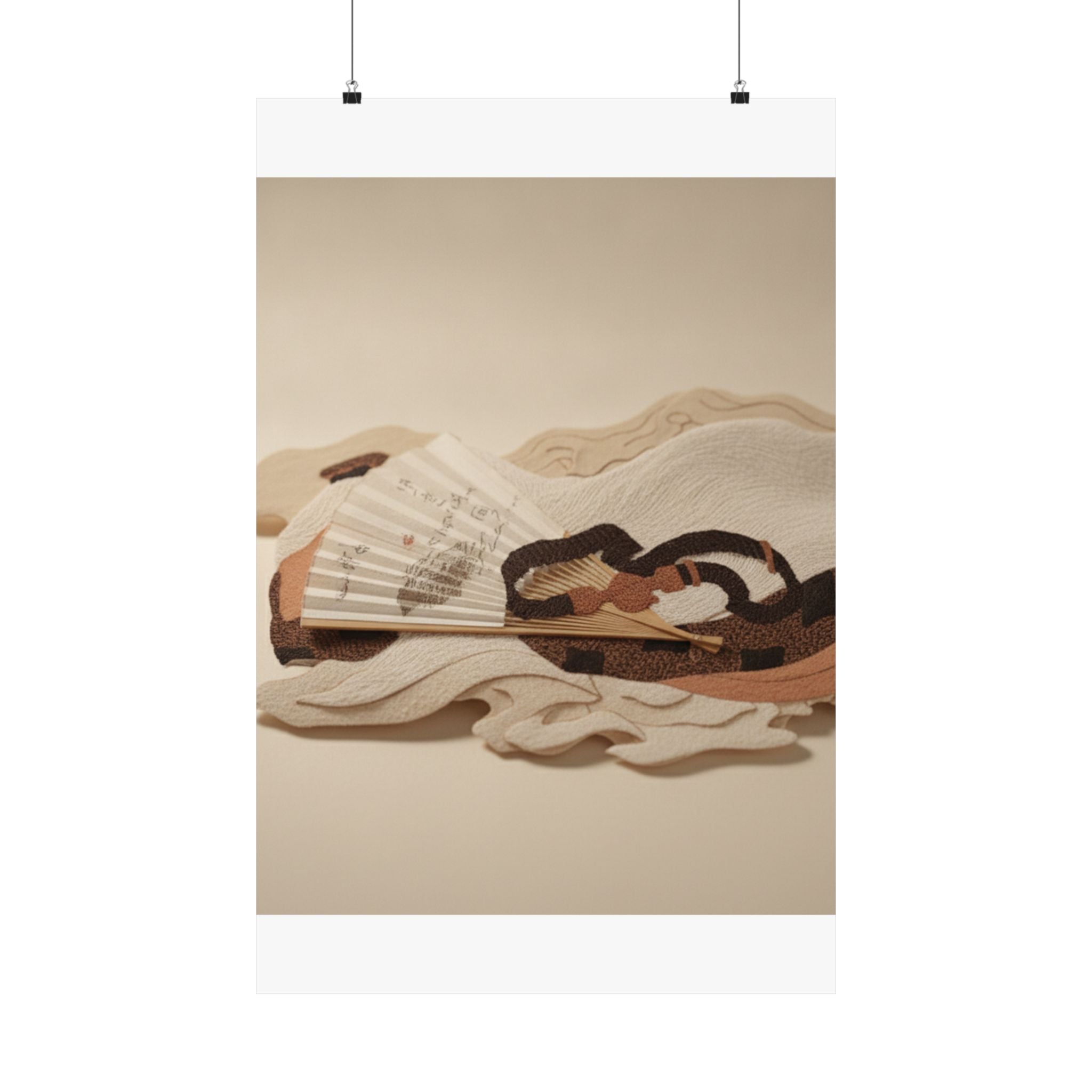 Product Marketing — Belt And Fan On A Piece Of Cloth — Matte Poster