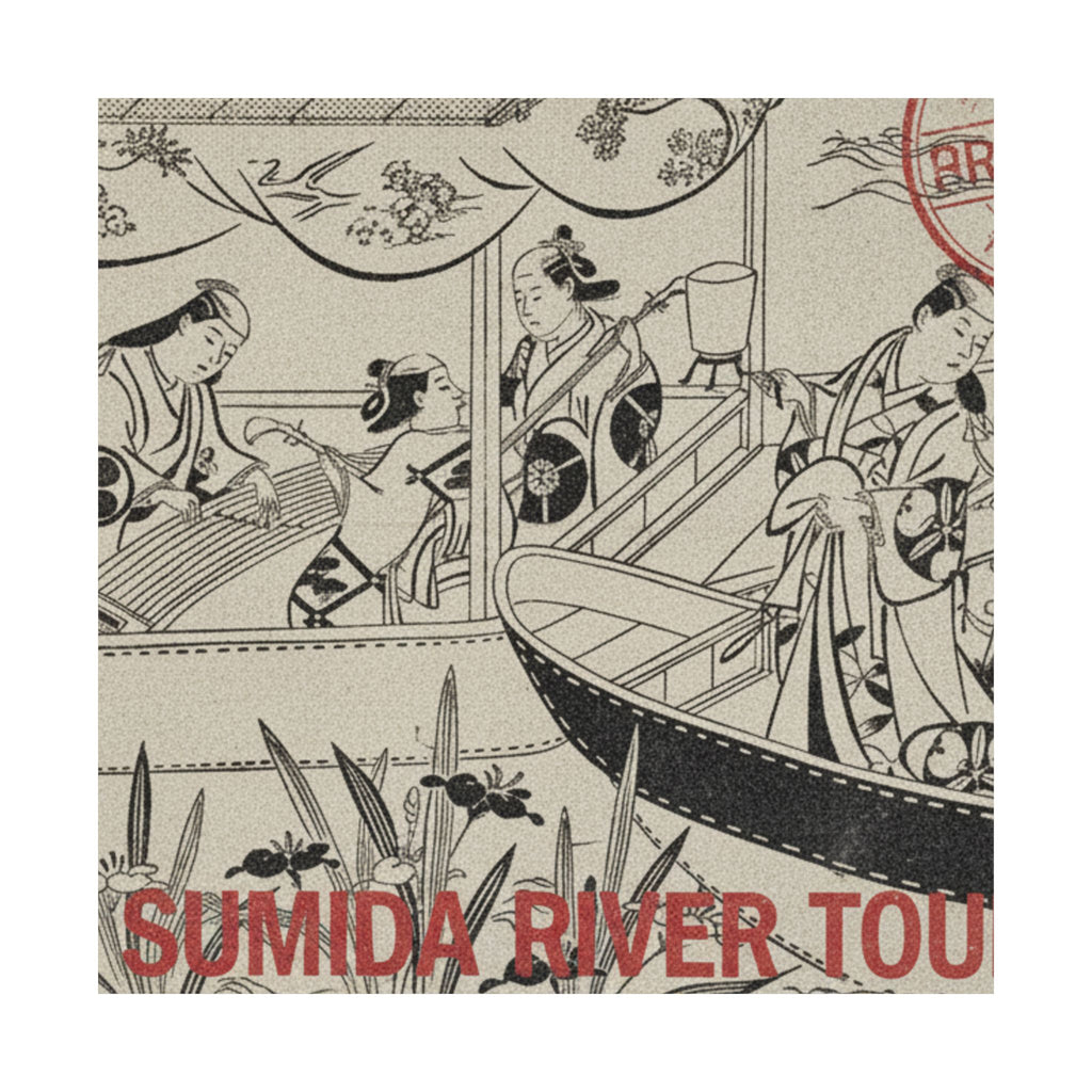 Vintage Bootleg — An Actor'S Boating Party On The Sumida River — Matte Poster