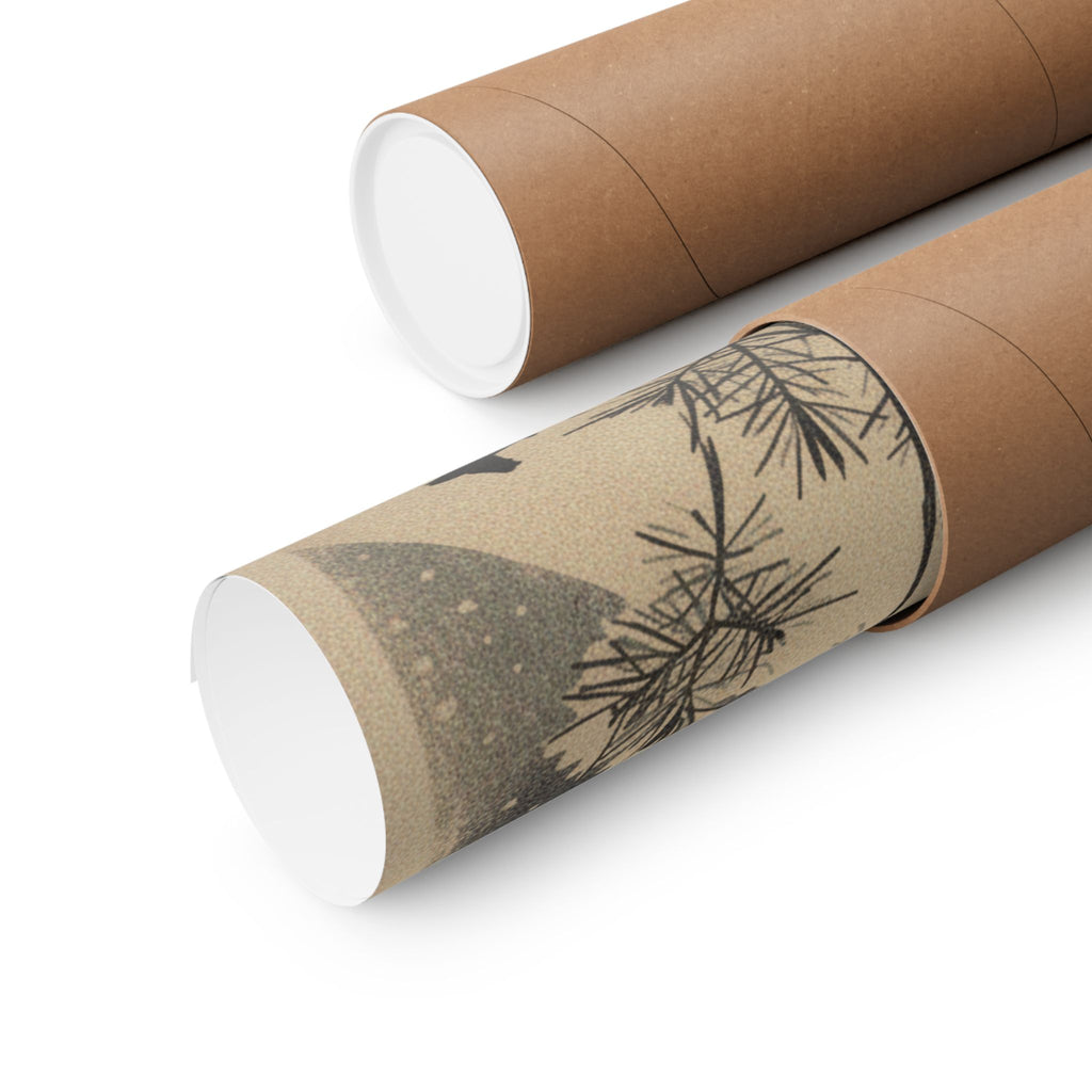 Japanese Street — Golden Pheasant And Pine Shoots In Snow — Matte Poster
