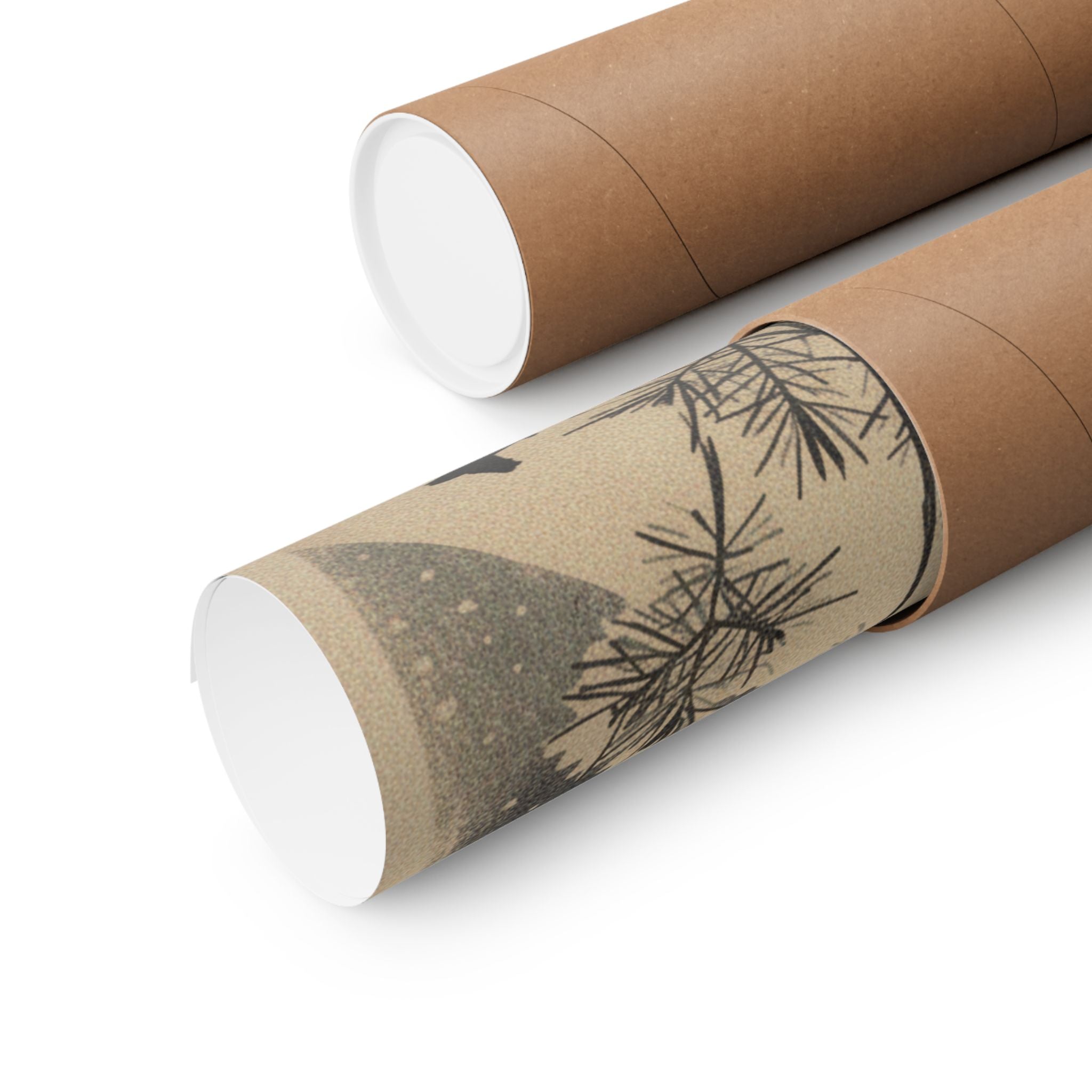 Japanese Street — Golden Pheasant And Pine Shoots In Snow — Matte Poster