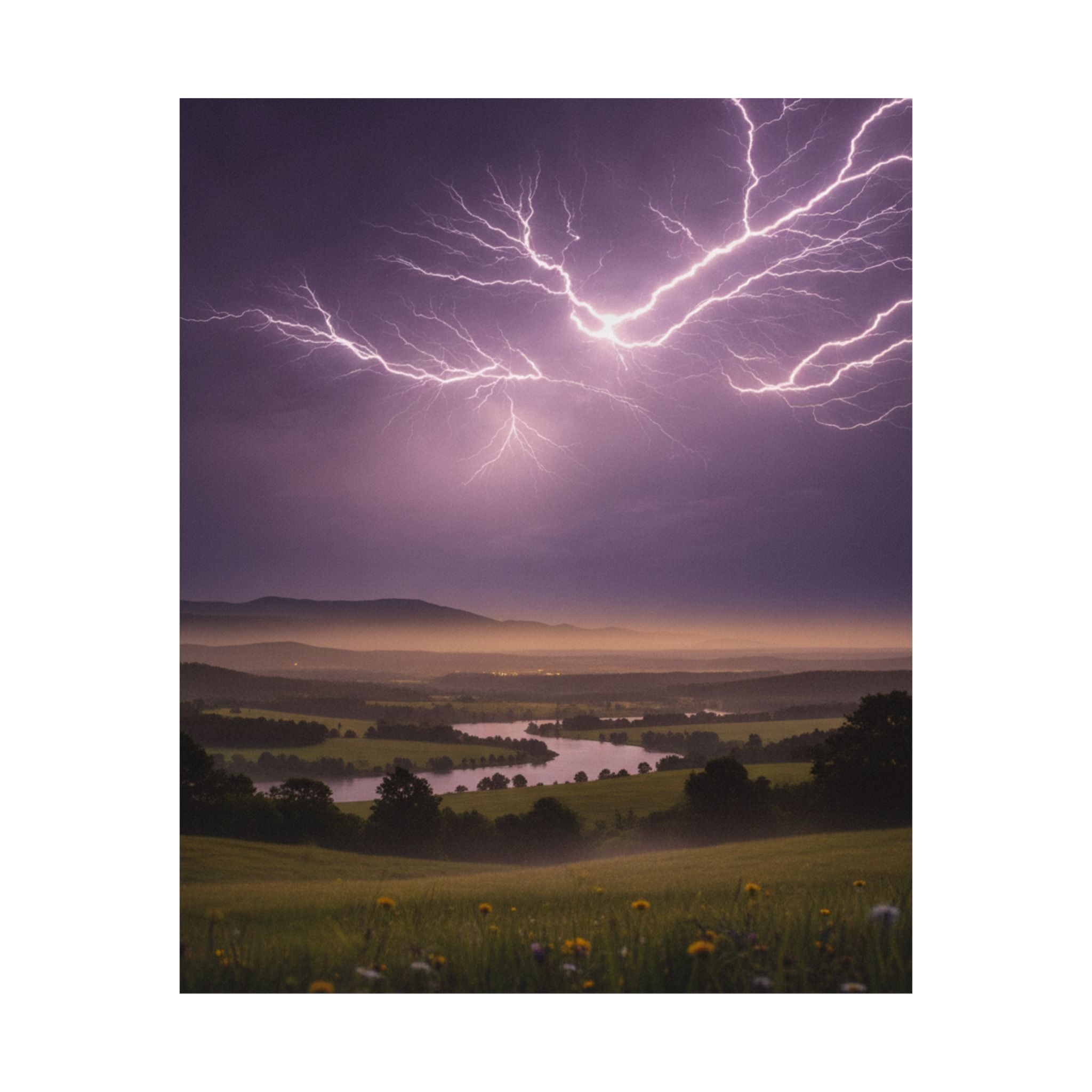 Scenic Nature — Lightning — Matte Poster