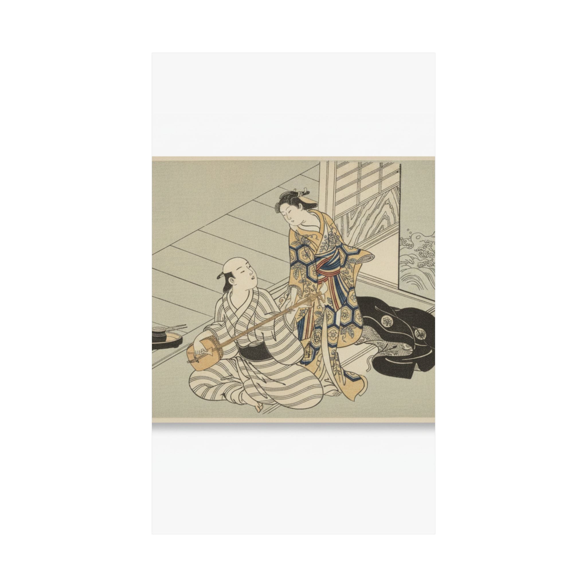 Ecommerce Main — Lady Interrupting Her Lover, Who Is Playing The Shamisen — Matte Poster