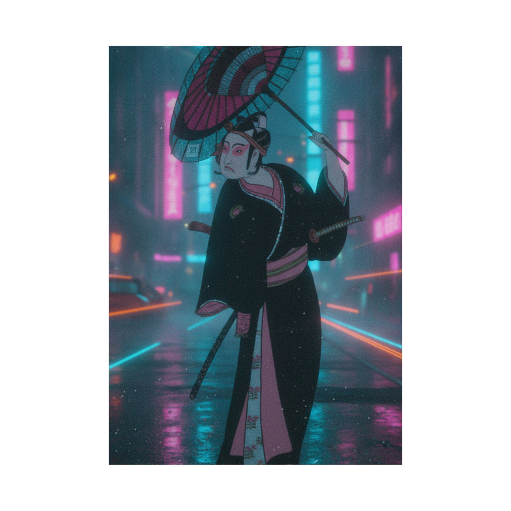 Neon Noir — The Third Ichikawa Yaozo In The Role Of The Otokodate Sukeroku — Matte Poster